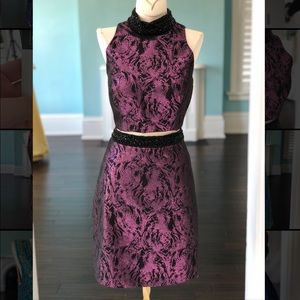 Sherri Hill 2 piece purple/black short dress